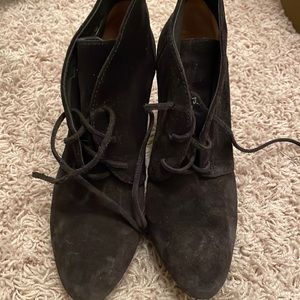 Via Spiga black wedge booties